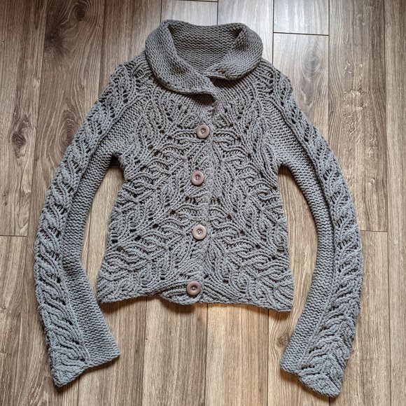 EUC (XS) - MNG Coarse Weave Crochet Cardigan - Picture 1 of 5